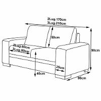 Sofá 2 e 3 Lugares Milano Couro Fendi Gran Belo - 3