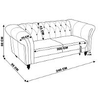 Sofá 3 Lugares Bérgamo 240cm Couro Marrom - 4