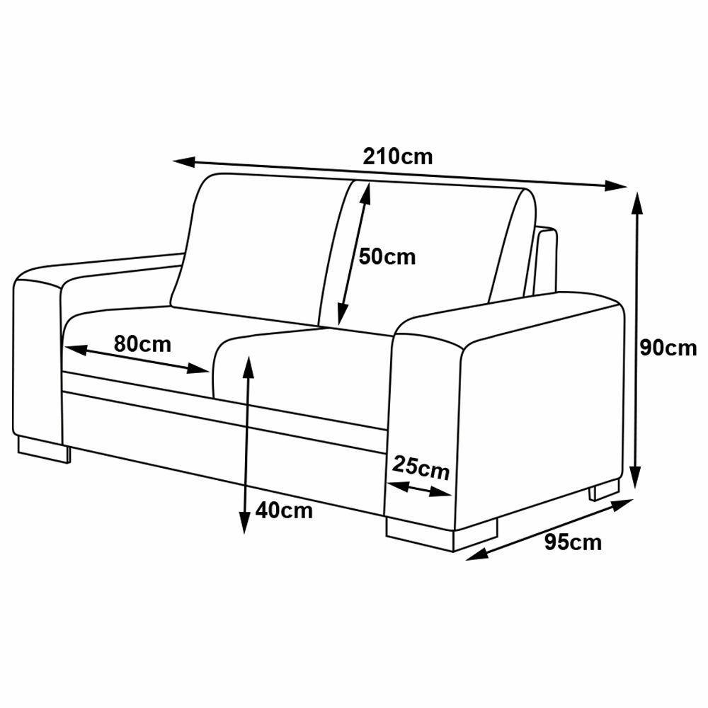 Sofá 3 Lugares 210cm Milano Couro Fendi Gran Belo - 3