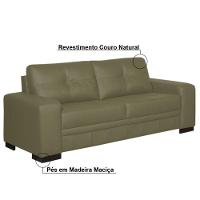 Sofá 3 Lugares 210cm Milano Couro Fendi Gran Belo - 2