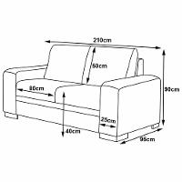 Sofá 3 Lugares 210cm Milano Couro Fendi Gran Belo - 3