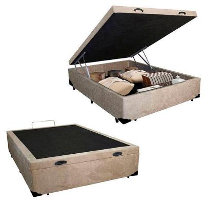 Cama Box Baú Casal Suede Mega Cama Bege