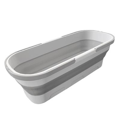 Balde Dobrável Retrátil Retangular Com Rodinhas - 55x25cm