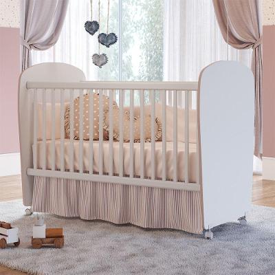 Berço Feito Em Mdp 15mm Com Bordas Em Pvc Percasa Branco/rosa