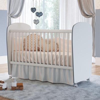 Berço Feito Em Mdp 15mm Com Bordas Em Pvc Percasa Branco Com Azul