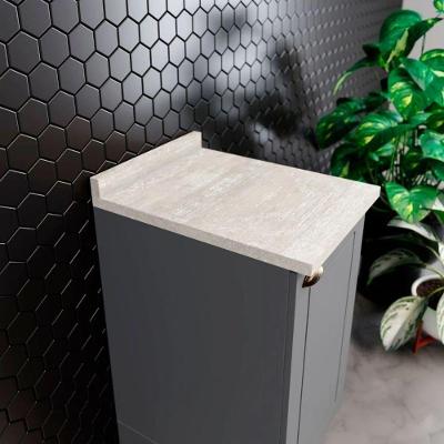 Balcão 1 Porta Com Tampo Henn Americana 40cm Cinza/calcare