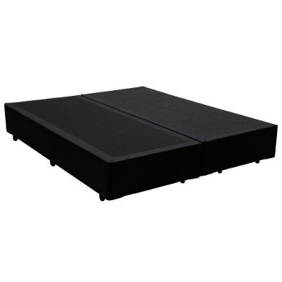 Cama Box Queen Bipartido Sintético Mega Cama Preto