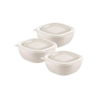 Jogo De Potes Tramontina Mixcolor Polipropileno Bege 600 Ml 3 Peças