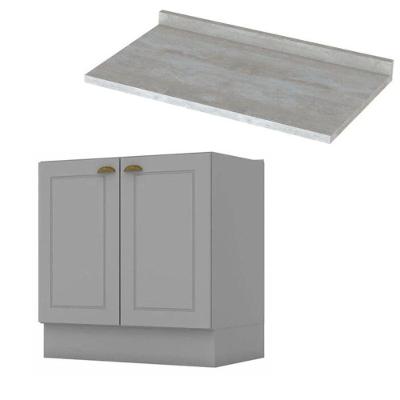 Balcão Henn 80cm Com Tampo Mdf Para Cozinha Cinza/calcare