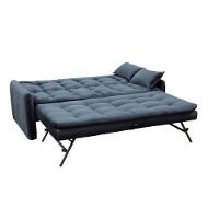 Sofá Cama Reclinável Com Cama Auxiliar - Veludo Chumbo - 3