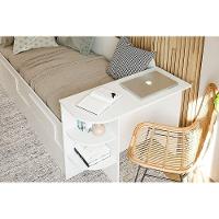 Sofá Cama Solteiro Helena c/ 2 Gavetas e Auxiliar Branco - Cimol - 1