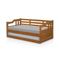 Sofá Cama Solteiro De Madeira Maciça Com Cama Auxiliar Atraente Imbuia - Cor: Marrom - 7