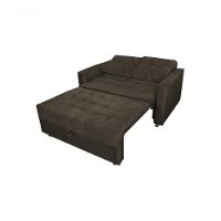 Sofá Cama Casal Reclinável Drika - Veludo Marrom Escuro - 3