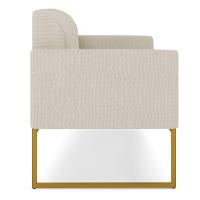 Namoradeira 02 Lugares Linho Grosso Bege Dourado - 7