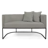 Namoradeira 02 Lugares Linho Grafite Metálica Preto - 5