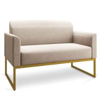 Namoradeira 02 Lugares Linho Areia A27 Dourado - 1