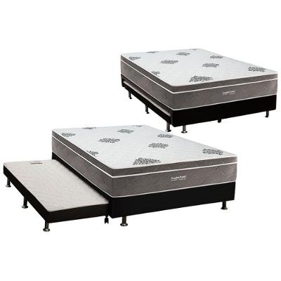 Cama Box C/ Aux Casal + Colchão Molas Inovaflex Essential