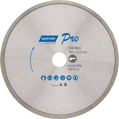 Disco De Corte Diamantado, Contínuo, 180 Mm, Furo De 22,23 Mm, 70184645785 Pro Norton Ostenvonder