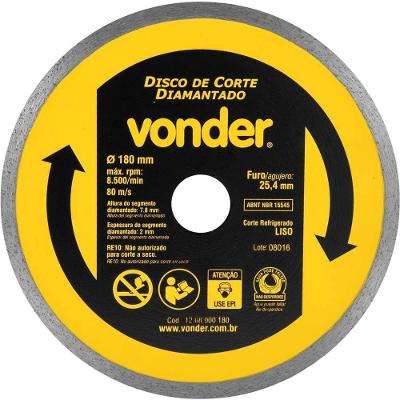 Disco De Corte Diamantado, 180 Mm, Liso, Vonder Ostenvonder