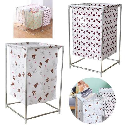 Cesto Roupa Inox Desmontavel Portatil Organizador Brinquedos