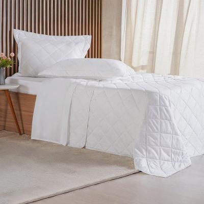 Kit Colcha Queen 3 Pçs Ricamo 300 Fios 100% Algodão 240x260cm Branco