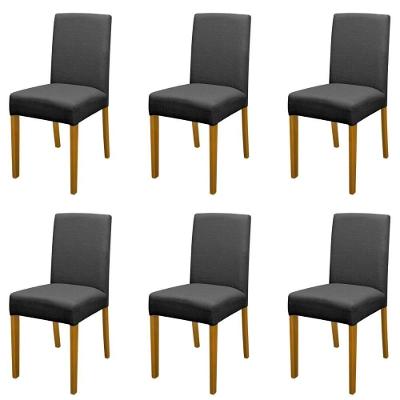 Kit 6 Cadeiras De Jantar Estofadas Madeira Maciça Multimóveis Cr15023 Madeirado-Preto