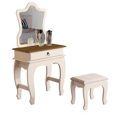 Penteadeira Infantil Baby JB 7200 Luxo 1 Gaveta com Espelho 100% MDF Off White