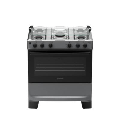 Fogão de Piso 5 Bocas Gás Atlas Mônaco Plus Mesa Inox Automático Titânio Bivolt