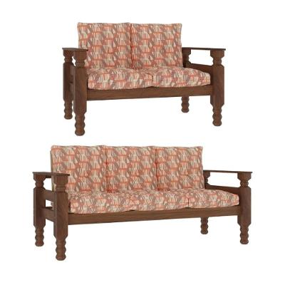 Jogo De Sofá Madeira Maciça 2 E 3 Lugares Liz Multimóveis Cr7004 - Geométrico Terracota