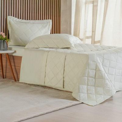 Kit Colcha King 3 Pçs Ricamo 300 Fios 100% Algodão 260x280cm Salvia