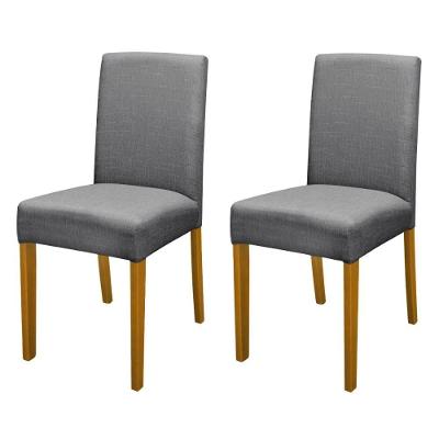 Kit 2 Cadeiras De Jantar Estofadas Madeira Maciça Multimóveis Cr15017 Madeirado-Cinza