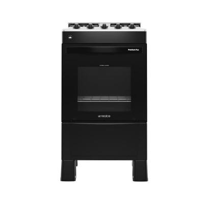 Fogão 4 Bocas A Gás Com Tampa Premium Plus Realce CR227 Preto Bivolt