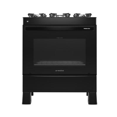 Fogão 5 Bocas A Gás Premium Glass Realce CR230 Preto Bivolt