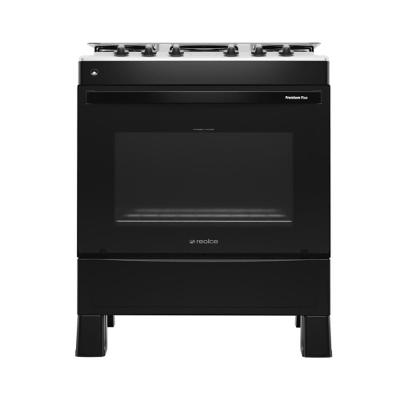 Fogão de Piso 5 Bocas a Gás Multimóveis CR229 Mesa Inox com Acendimento Automático Preto