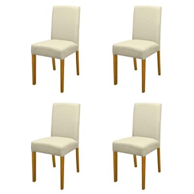 Kit 4 Cadeiras De Jantar Estofadas Madeira Maciça Multimóveis Cr15021 Madeirado-Bege