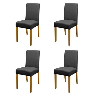 Kit 4 Cadeiras De Jantar Estofadas Madeira Maciça Multimóveis Cr15021 Madeirado-Preto