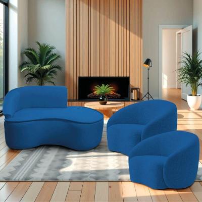 Kit Divã Recamier Orgânico Marrocos 150cm Lado Direito E 2 Poltronas Amore Linho Cinza Claro