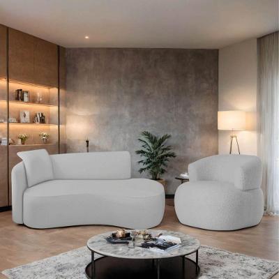 Kit Divã Recamier 150cm E Poltrona Luxo Suíça Lado Direito Linho Cinza Claro