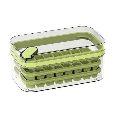 Forma De Gelo 64 Cubos Camada Dupla Recipiente Bandeja | Refrescância Em Dobro - Verde