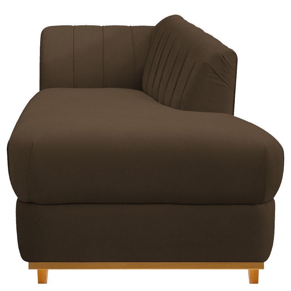Recamier 140Cm Lado Direito Suede Marrom - 5