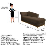 Recamier 140Cm Lado Direito Suede Marrom - 2