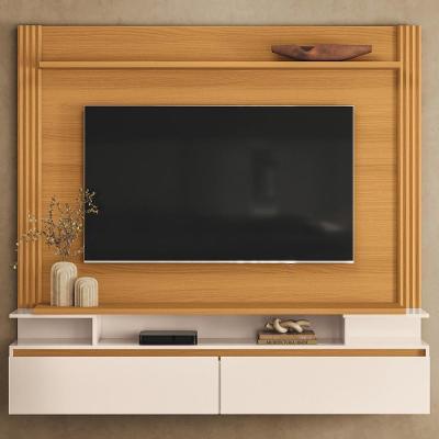 Painel Tv 65 Pol 181cm Bancada Suspensa Astor Cinamomo/off - Hb Móveis