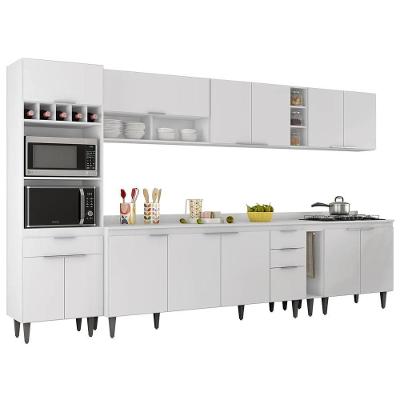 Armário De Cozinha Com Tampo Cp07 340cm Pérola Branco Z34 - Mpozenato
