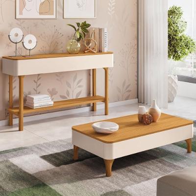 Aparador Sala De Estar Janis E Mesa De Centro Thalia Off/cinamomo H01 - Mpozenato