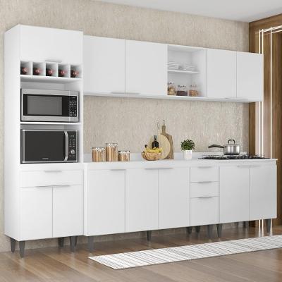 Armário De Cozinha Com Tampo Cp05 290cm Pérola Branco Z34 - Mpozenato