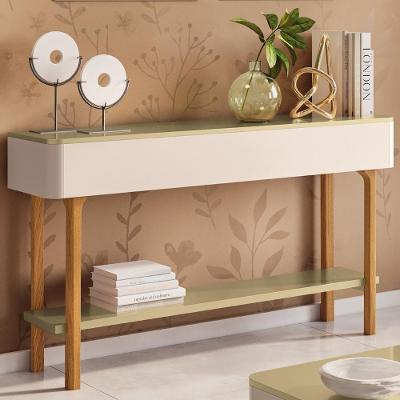 Aparador Sala De Estar 136cm Com Prateleira Janis Off/champanhe H01 - Mpozenato