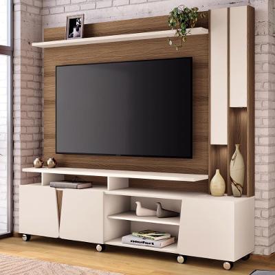 Estante Painel Tv 70 Pol 200cm Com Led Virtus Castanho/off - Hb Móveis