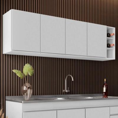 Armário Aéreo Nevada Com Nicho 180cm 4 Portas Branco - Lumil