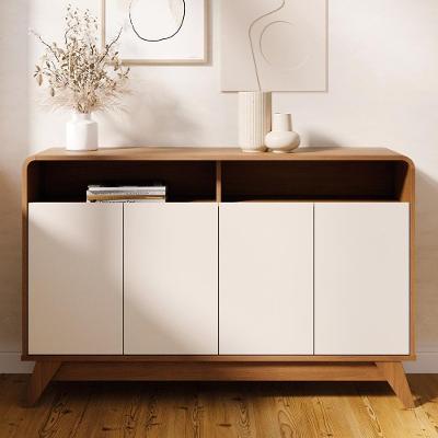 Buffet Aparador 125cm 4 Portas Orgânico Marlo Nature/off Z56 - Mpozenato