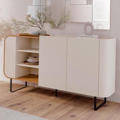 Buffet Aparador 160cm 2 Portas Orgânico Pé Metal Sindy Off Z56 - Mpozenato